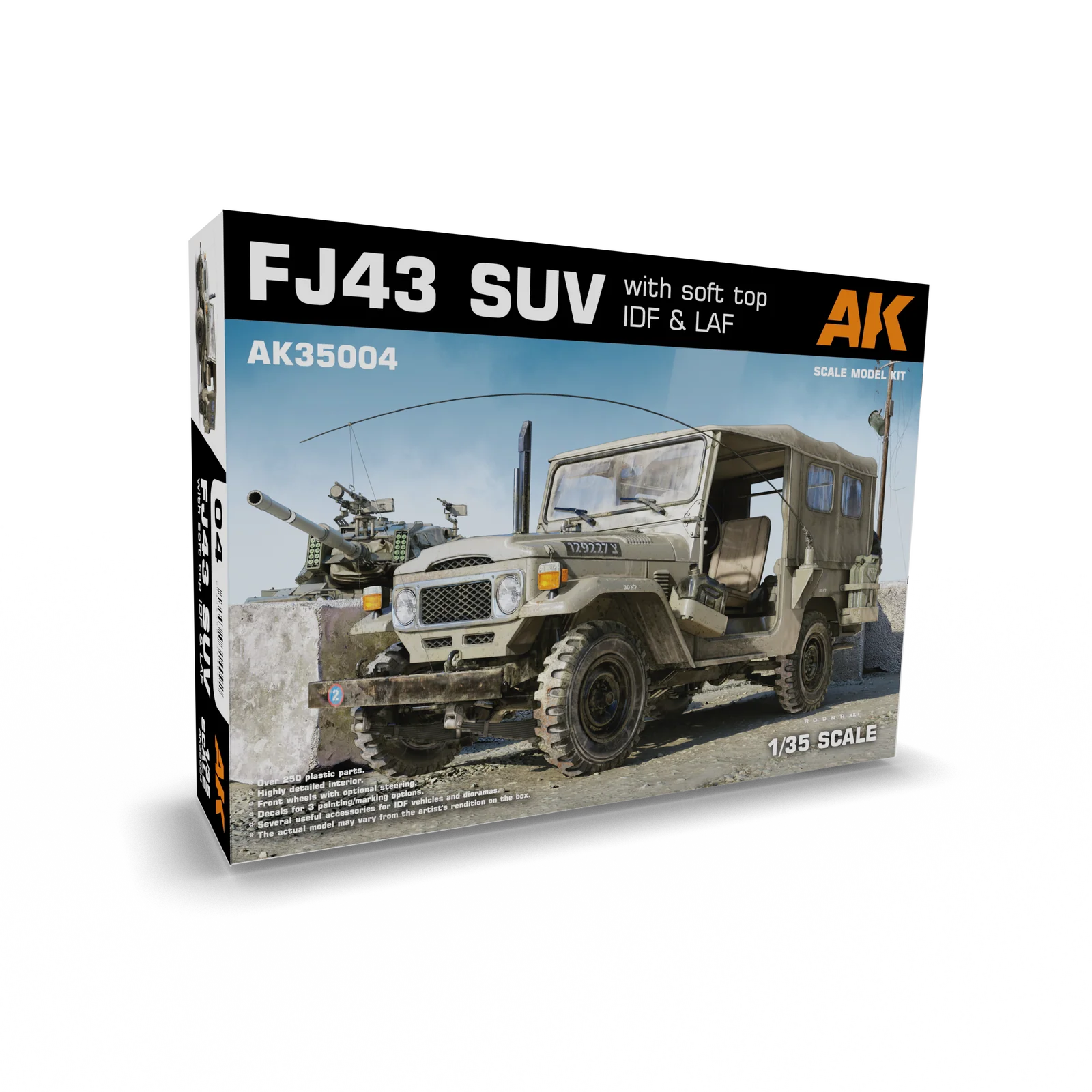 AK Interactive 1/35 FJ43 SUV with Soft top IDF & LAF Plastic Model Kit