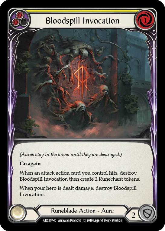 Bloodspill Invocation (Yellow) [ARC107-C] (Arcane Rising)  1st Edition Rainbow Foil