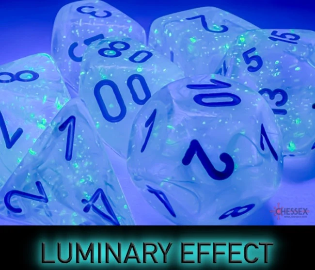 Chessex Borealis Mega-hedral 7-Die Set Icicle/light blue Luminary - Image 3