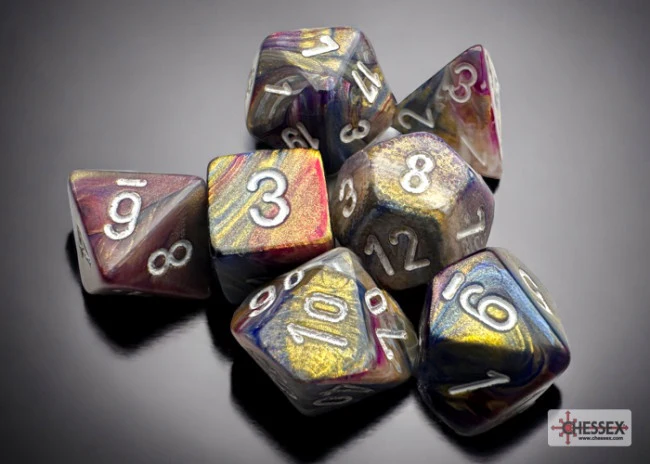 Chessex Festive Mini-hedral Carousel/white 7-Die Set
