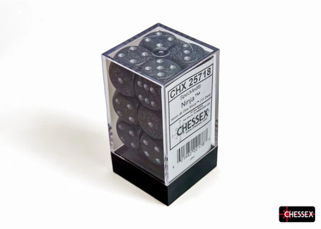 Chessex Speckled 16mm D6 Ninja Dice Block (12 dice)