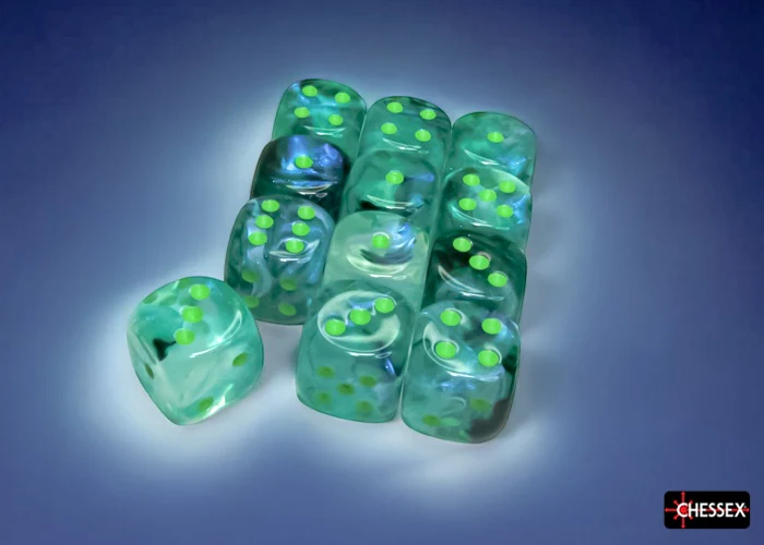 CHX 27795 Borealis Kelp/light green Luminary 16mm d6 Dice Block (12 dice) - Image 4