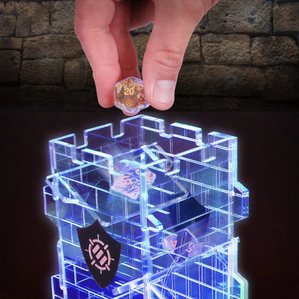ENHANCE Tabletop LED Dice Tower and 7pc Clear Dice Set - Image 9