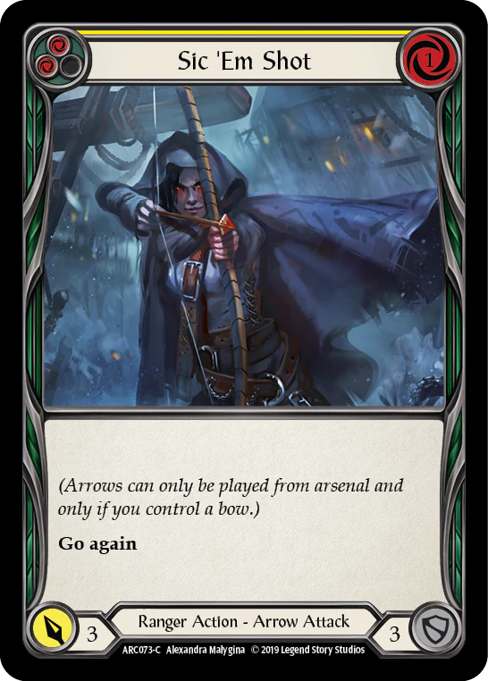 Sic 'Em Shot (Yellow) [ARC073-C] (Arcane Rising)  1st Edition Rainbow Foil