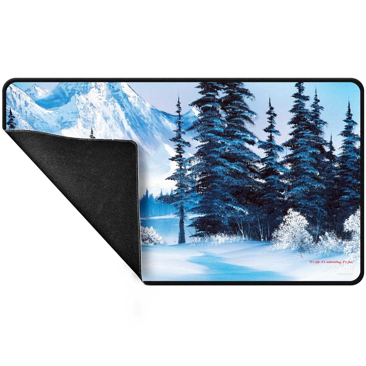 Ultra Pro Bob Ross - Winter Paradise Black Stitched Playmat - Image 2